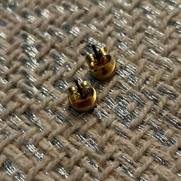 Madewell Gold and White Yin Yang Stud Earrings - Picture 5 of 7